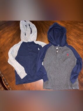 Polo by Ralph Lauren Boys' Navy & Gray Hooded Henley Sweatshirts - 2 Pack